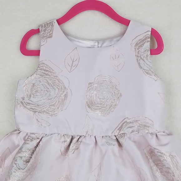 The Children's Place Midi Dress Size 4T in Pink w/ Gold Embroidered Floral Print - Picture 2 of 11